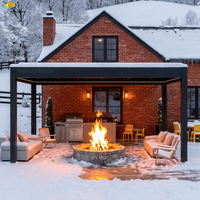 Pergola électrique toutes saisons en aluminium, auvent de protection solaire extérieur, pavillon de jardin, gazebo en aluminium