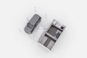 Maison modulaire préfabriquée à 2 étages de 20 pieds avec abri pour voiture et 2 unités de vie indépendantes, structure en acier Q355B, assemblage rapide - Product Image 4