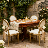 Chaises Rondes à Dossier Empilables en Cuir PU pour Restaurant, Or, pour Événements, Banquets, Mariages, Hôtels, pour Usage en Salle à Manger et au Bar