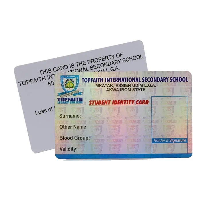 शीर्ष गुणवत्ता सुरक्षा पॉली कार्बोनेट पीसी सामग्री मुद्रण फोटो आईडी कार्ड