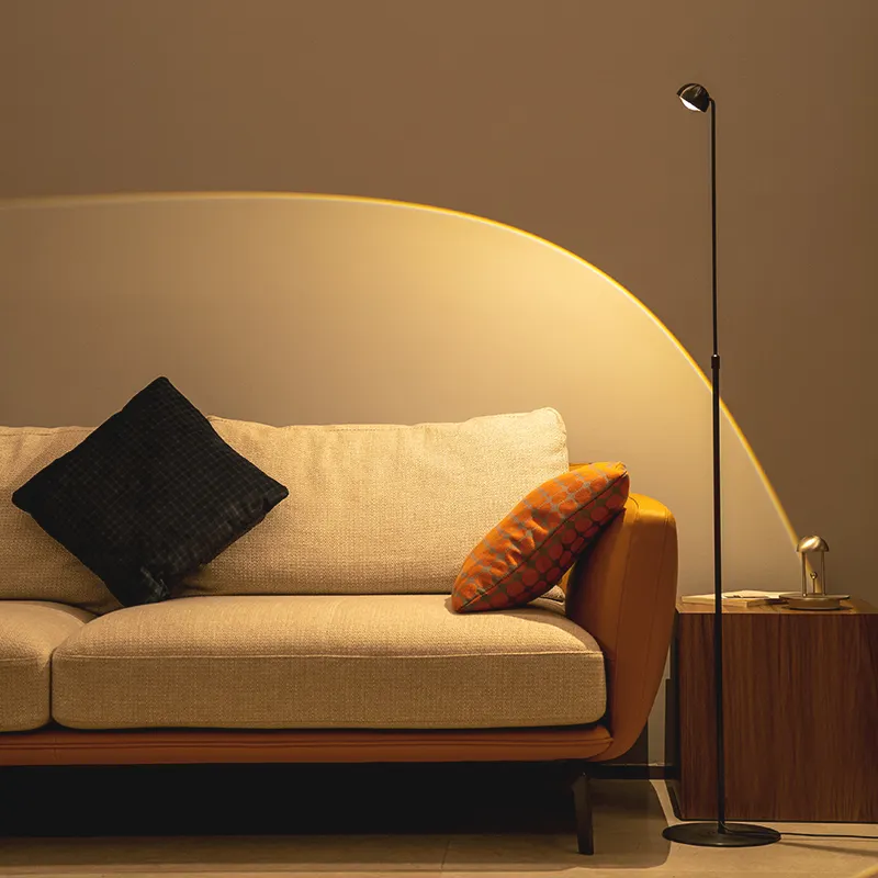 Nordic Minimalist LED Floor Lamp Tall Flexible Office Floor Light Spotlight Floor Standing Lamp Black Carton Aluminum Horoscope