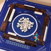 Plateau de Mahjong universel américain léger en écaille de tortue de 17,5 pouces, en acrylique antidérapant, multifonctionnel, avec règle de poussée pour jeux