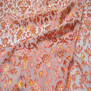 Small Floral Elegant Style Ready Goods Great Material High Quality Silk Burn Out Fabric for Holiday Cloth