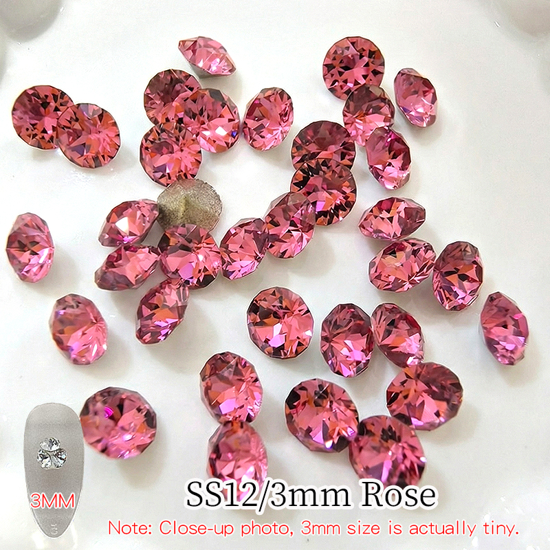 SS12/3mm Rose  6pcs