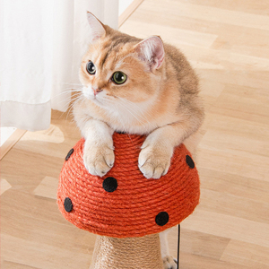 Secure Mushroom Sisal <b>Cat</b> <b>Scratch</b> Board Bite Resistant Scratcher Tree Tower Hemp <b>Post</b> Pet Toys Cute Pet <b>Cat</b> Climbing Frame - Product Image 4