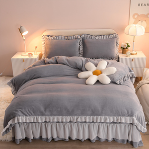 بلون تنورة نوم السرير يغطي الملكة حجم طقم سرير لحاف نانتونغ Kelin العلامة التجارية طقم سرير - Product Image 2