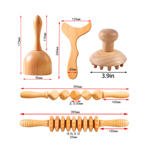 Corpo Terapia De Madeira Saudável Logotipo Personalizável Back <span class=keywords><strong>Massage</strong></span> Tools Vara De Madeira Massageador Rolo - Product Image 2