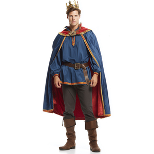 Disfraz de Rey <span class=keywords><strong>Medieval</strong></span> para Hombre con Traje y Capa, Material de Poliéster, para Halloween, Cosplay, Ferias Renacentistas - Product Image 1