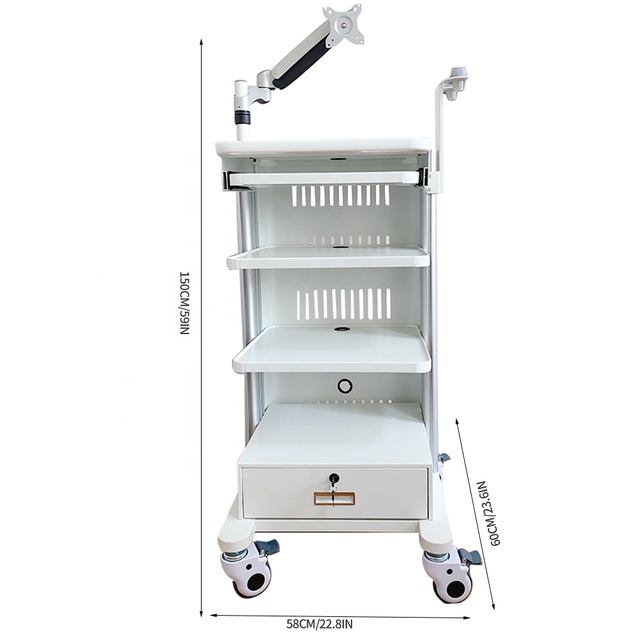 Medical Appliances Surgical Instrument Trolley Cart 4-layers Storage Platform Endoscope Mobile workstation Cart