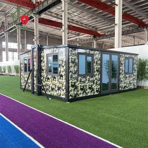 Casa contenedor extensible de doble ala con sala de estar Prefabricada Fácil instalación Casa contenedor de 20 pies y 40 pies - Product Image 4