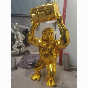 Custom Outdoor Decoration <strong>Life</strong> <strong>Size</strong> Fiberglass Geometry Statue Large <strong>Size</strong> Geometric Gorilla <strong>King</strong> <strong>Kong</strong> Sculpture for Garden - Product Image 1