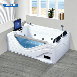 Baignoire <span class=keywords><strong>rectangulaire</strong></span> portable en acrylique avec fonction de trempage, installation moderne à tablier pour appartement, hôtel, villa - Product Image 1