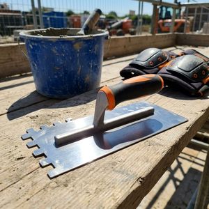 Truelle à carrelage professionnelle en acier au carbone avec manche en bois ou en TPR souple en option, racloir cranté robuste pour marque OEM - Product Image 6