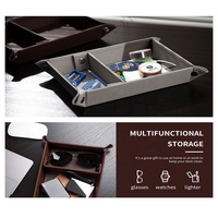 Premium personnalisé en cuir PU plateau fourre-tout chevet vanité support de table de chevet organisateur de bureau maison cadeau plateau de rangement pour les entreprises