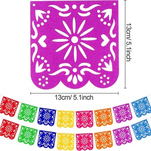 Guirnalda Decorativa <span class=keywords><strong>de</strong></span> Poliéster No Tejido con Diseño del Día <span class=keywords><strong>de</strong></span> <span class=keywords><strong>Muertos</strong></span> Mexicano, Bandera Triangular Pequeña para Fiestas - Product Image 3