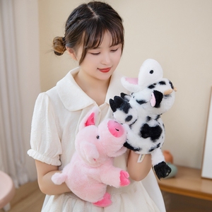 Marioneta <span class=keywords><strong>de</strong></span> mano <span class=keywords><strong>de</strong></span> animales <span class=keywords><strong>de</strong></span> granja creativa adorable <span class=keywords><strong>de</strong></span> 25cm, pato, perro, cachorro, oveja, cerdo, vaca, marioneta <span class=keywords><strong>de</strong></span> mano <span class=keywords><strong>de</strong></span> felpa - Product Image 1