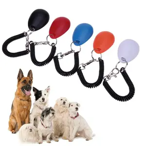 Fabricant en gros de clicker ovale pour animaux de compagnie, dresseur de chiens, fournitures pour chiens avec anneau de dragonne manuel