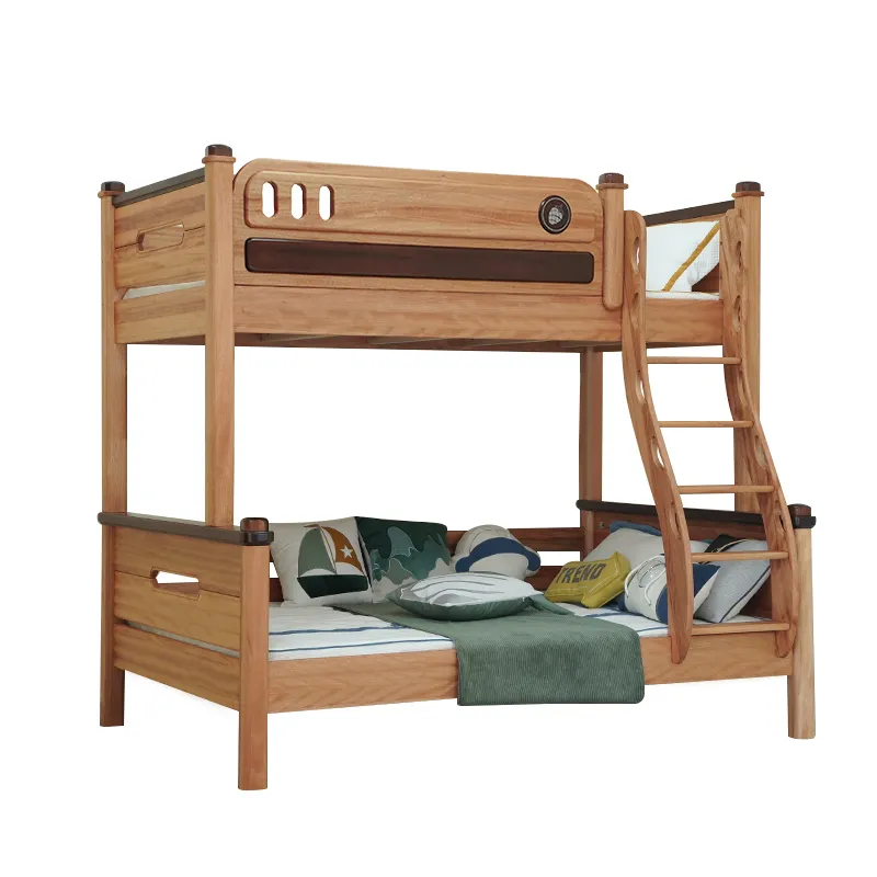 Derniers modèles de lits doubles Meubles de chambre à coucher superposés en bois Meubles en bois massif Lits superposés pour enfants et jumeaux