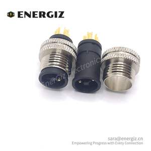 Hochwertiger <span class=keywords><strong>3</strong></span> PE M12-Stecker 4-poliger T-Code-Anschluss Wasserdichter Stecker für Überform kabel - Product Image 2