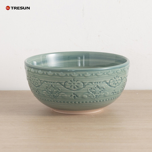 Juego de Vajilla de Cerámica Verde Retro Ecológico de 16 Piezas con Patrón Personalizable para Uso en el Hogar, Hotel, Restaurante, Bodas y Cocina - Product Image 2