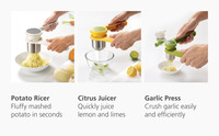 Presse-agrumes manuel en acier inoxydable, écologique, multifonctionnel, outil de cuisine, hélice ergonomique, action de torsion, pour légumes