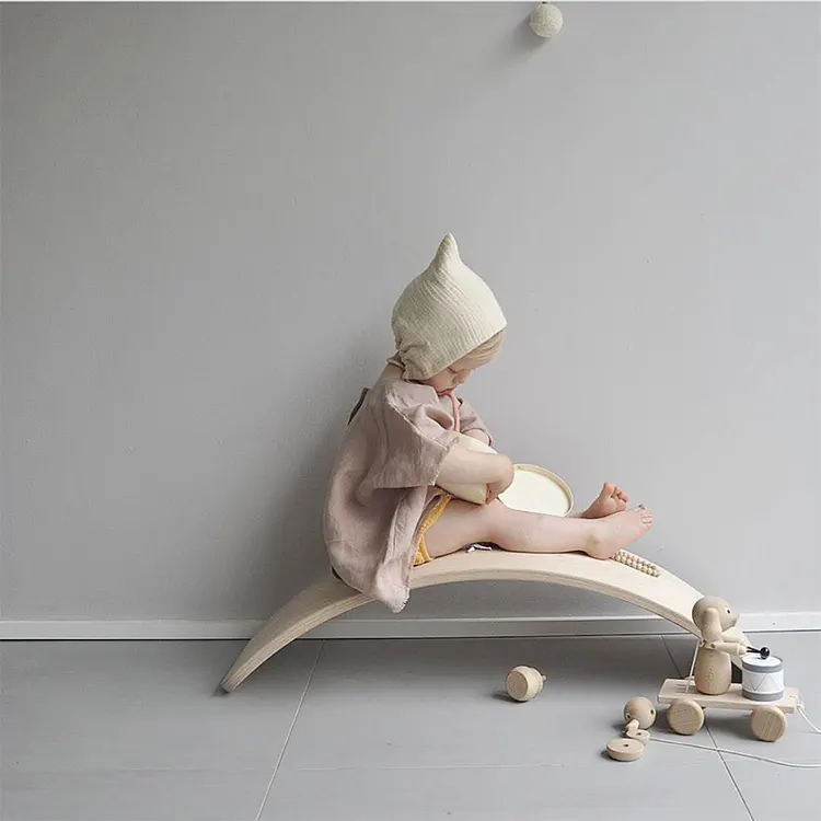 Brinquedos de madeira montessori, populares, balanço de madeira, yoga