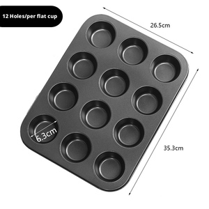 Juego <span class=keywords><strong>de</strong></span> 12 Moldes <span class=keywords><strong>para</strong></span> Pastel Ecológicos y Aptos <span class=keywords><strong>para</strong></span> Alimentos, Recubiertos <span class=keywords><strong>de</strong></span> Acero al Carbono Antiadherente <span class=keywords><strong>de</strong></span> 1.3 mm <span class=keywords><strong>de</strong></span> Grosor, Aptos <span class=keywords><strong>para</strong></span> Lavavajillas, Bandeja <span class=keywords><strong>para</strong></span> Hornear, Horno, Cocina - Product Image 4