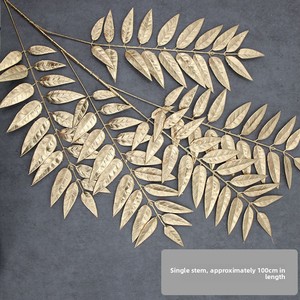Hojas Artificiales Modernas <span class=keywords><strong>de</strong></span> Eucalipto y Ginkgo Doradas, Ramo Decorativo <span class=keywords><strong>para</strong></span> Navidad y Año Nuevo, Uso Interior/Exterior, Venta al Por Mayor - Product Image 3