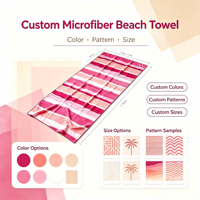 Wholesale Custom Printed High-quality Sand Free Water-absorbent Quick-drying Microfiber Striped Beach Towel for Beach Bath