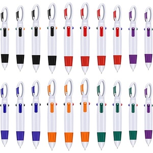 Wholesale 4 Color Shuttle Pen With Carabiner Clip <b>Creative</b> Promotional Giveaway for Business Branding Marketing <b>Gift</b> Item - Product Image 1