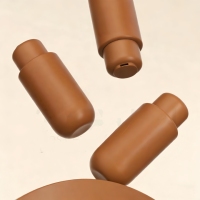 Flacon de shampooing en plastique HDPE mat rond haut de gamme pour gel douche et après-shampoing, avec bouchon rond à disque