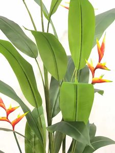 Grand 195CM de haut 6 tiges 27 feuilles 3 fleurs faux <span class=keywords><strong>Strelitzia</strong></span> plante artificielle oiseau du paradis en Pot pour décoration intérieure et extérieure - Product Image 3