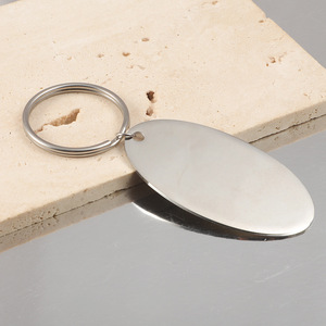Thép không gỉ hình bầu dục Keychain trống số tấm tự làm khắc treo tag sáng tạo nước thả 65*35 mét bán buôn - Product Image 5