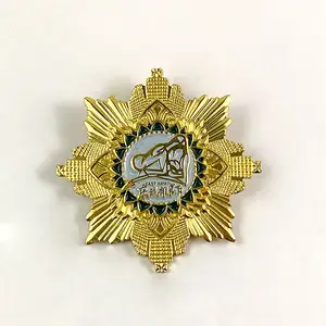 China supplier gold plating custom soft enamel emboss souvenir badge