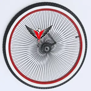 Beach Cruiser 26X2.125 Wielstellen 140 Gat Spaken Reverse Brake Wiel Set Aluminium Velg Rood Gecoat Zwart Spaken Wiel