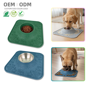 कस्टम बीपा मुक्त 2 में 1 गैर पर्ची चूषण कप धीमी फीडर कटोरे वाटरप्रूफ पालतू पशु प्लेमेट कुत्ते और छोटे जानवर प्लेसमेट - Product Image 1