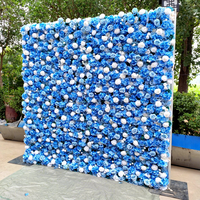 Mur de fleurs artificielles en soie enroulable, personnalisé OEM ODM, fait main, pour décorations de mariages d'automne, événements et fêtes, vente en gros