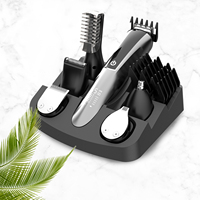 Kemei — tondeuse électrique professionnelle, rasoir pour cheveux et barbe, nez, à faible bruit, avec écran Lcd, 6 en 1