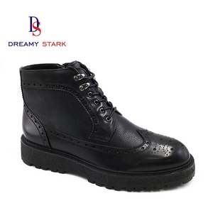 Botas de Encaje Dreamy Stark, Nuevas y a la Moda, de Cuero Genuino, de Caña Alta, para Otoño e Invierno, Zapatos Casuales para Hombre - Product Image 1