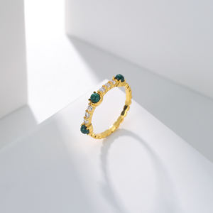 Anillos Apilables de Plata S925 con Baño de Oro de 18K, Minimalistas, con Circonitas, Certificados, Antideslustre, para Mujer, Venta al Por Mayor, Personalizables - Product Image 1