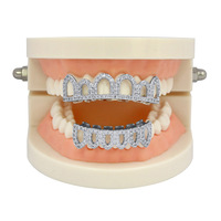 Grillz dentaire doré Hip Hop en zircon creux, brillant et stylé, pour femmes et hommes, usage quotidien, accessoires dents de vampire