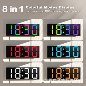 16 inch LED Stylish thiết kế đầy màu sắc báo động ngày hiển thị nhiệt độ Nhựa kỹ thuật số Đồng hồ treo tường - Product Image 3