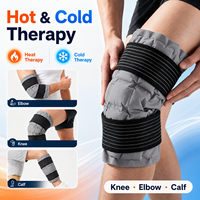 Attelle de genou réutilisable avec poche à glace, compression par cryothérapie pour le sport, la course, les entorses et la récupération