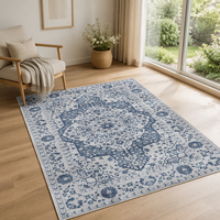 Tapis d'intérieur antidérapant fabriqué à la machine, style bohème, doux, avec support en TPR, lavable, pour chambre à coucher et salon