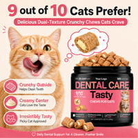 Katten Tandverzorging Hondensnoepjes voor Tandenreiniging Frisse Adem Plaque Tandsteen Controle Knapperige Kauwtabletten Mondgezondheid Supplementen