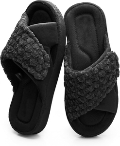 <span class=keywords><strong>Ciabatte</strong></span> da casa estive traspiranti da <span class=keywords><strong>donna</strong></span> con supporto plantare in pelliccia, suola regolabile in EVA e memory foam - Product Image 1