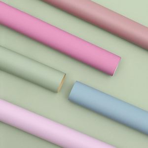กระดาษห่อดอกไม้กันน้ำสีทูโทนขนาด 58*58 ซม. ลายดอกไม้สีพื้น รุ่นใหม่ - Product Image 5