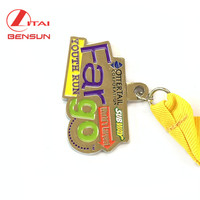 Médaille de sport en métal vierge personnalisable par sublimation, 3D, dorée, pour marathon, vente en gros à prix abordable