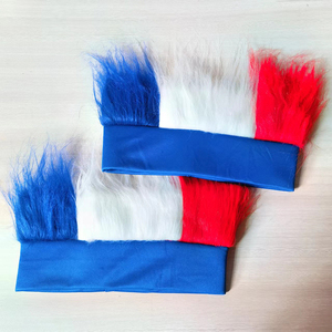 Peluca Deportiva con Diseño de la Bandera de <span class=keywords><strong>Francia</strong></span> en Azul, Blanco y Rojo, para Eventos Deportivos, Fiestas y Aficionados, Hecha de Fibra Química - Product Image 5