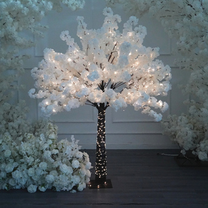 Wholesale White Simulation Sakura <b>Tree</b> <b>LED</b> <b>Lighted</b> Artificial Cherry Blossom <b>Tree</b> For Wedding Banquet Bridal Shower Event Stage - Product Image 1